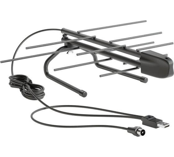 Антенна комнатная РЭМО BAS-5133-USB Меркурий 3.0 (активная, 5V, ДМВ, без б/п, 17 дБи, пакет) 17873