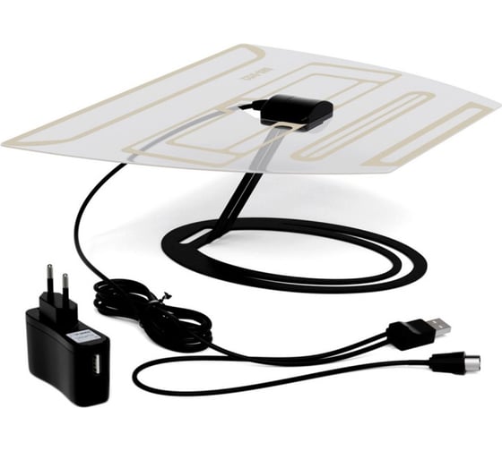 Антенна комнатная РЭМО BAS-5122-USB ASTRA (активная, ДМВ, с б/п, 37 дБи, коробка) 28340