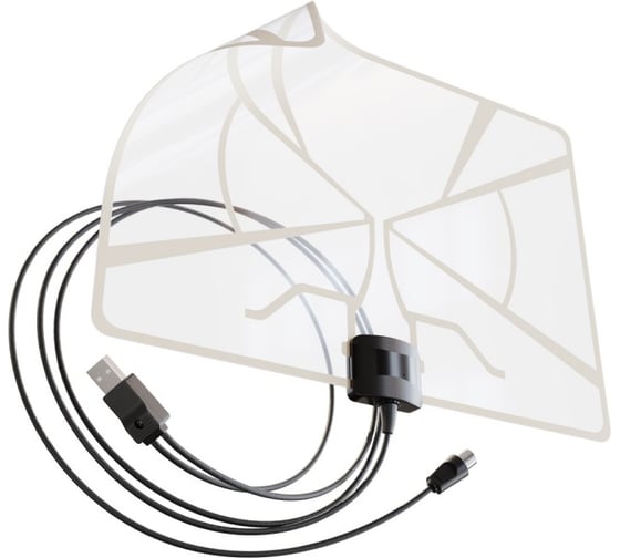 Антенна комнатная РЭМО BAS-5324-USB (активная, 5V, МВ-ДМВ, без б/п, 33 дБ) 22306
