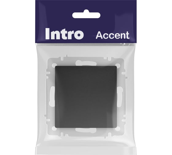 Кнопка Intro Accent 610905, 10А250В, IP20, СУ, антрацит Б0063612