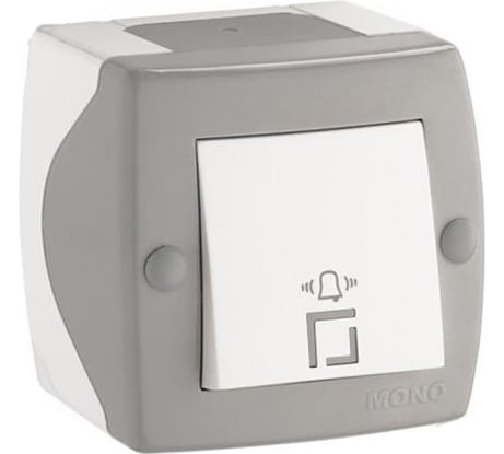 Кнопка звонка MONO ELECTRIC Octans, серая 104-020001-107