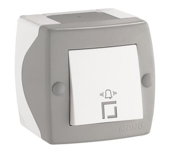 Кнопка звонка MONO ELECTRIC Octans, серая 104-020001-107
