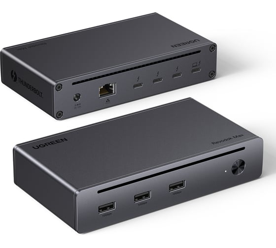 Адаптер UGREEN U708 Revodok Max 8-in-1 8K30Hz 3хThunderbolt 4 Dock Station. Цвет: серый 25053EU