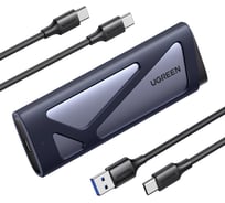 Бокс внешний для жесткого диска UGREEN CM767 15813 M.2 NVMe/M.2 SATA SSD Enclosure 10Gbps. Цвет: серый 15813_