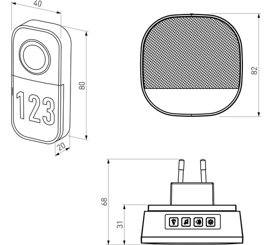 Звонок беспроводной Elektrostandard 36M IP20 DBQ30M WL белый a070643