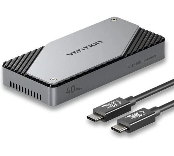 Корпус для SSD VENTION USB 4.0 Type-C M.2 NVMe Серый KPZH0 1