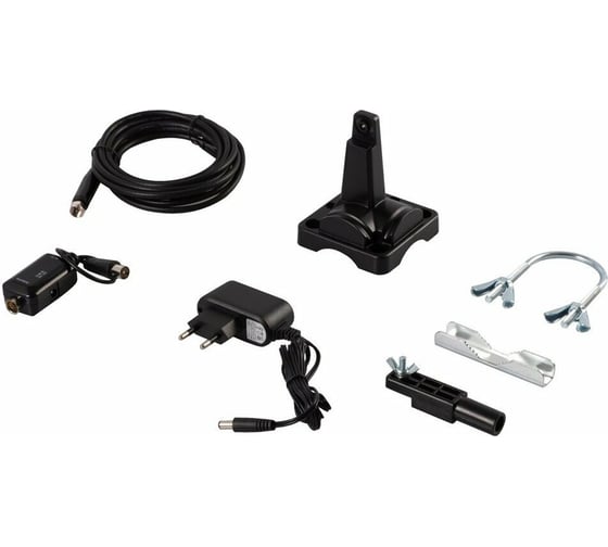 Комнатная и наружная активная антенна Kromax TV FLAT-13 black 78965