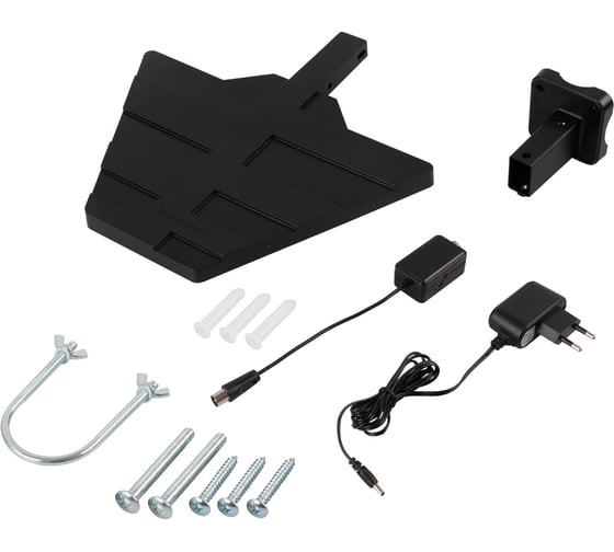 Комнатная и наружная активная антенна Kromax TV FLAT-14 gray-black 78966