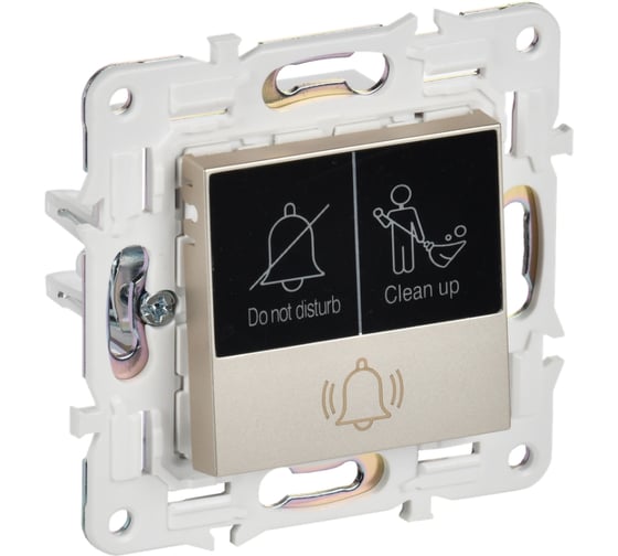 Кнопка звонка с индикацией IEK SKANDY для отелей 10А SK-V17Sh шампань SK-V14-2-10-K37 1