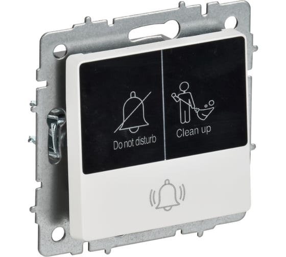 Кнопка звонка с индикацией IEK BRITE для отелей 10А ВС10-1-9-БрАБ арктический белый BR-V14-2-10-K91 1