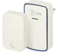 Звонок дверной ЭРА KINETIC C102 беспроводной LED подсветка от сети белый 38 мелодий Б0069999