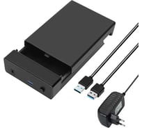 Внешний корпус для жесткого диска PALMEXX SATA 3.5 до 18Тб, USB3, чёрный, пластик PX/HDDB-35P-BLK