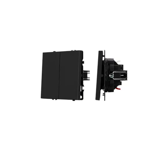 Механизм звонкового выключателя двухклавишный Arlight SWT-NOBE-MKR2-SFPL-BK черный оникс, 1шт 061738