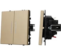 Механизм звонкового выключателя двухклавишный Arlight LED SWT-NOBE-MKR2-SFPL-L-GD золотой, 1шт 061743(1)