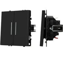 Механизм звонкового выключателя двухклавишный Arlight LED SWT-NOBE-MKR2-SFPL-L-BK черный, 1шт 061742(1)