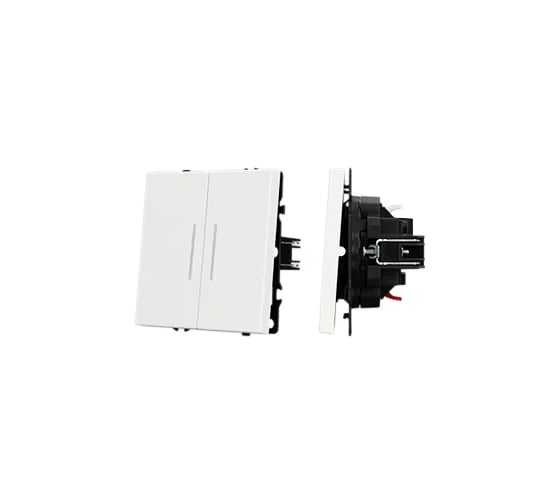 Механизм звонкового выключателя двухклавишный Arlight LED SWT-NOBE-MKR2-SFPL-L-WH белый, 1шт 061745(1)