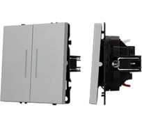 Механизм звонкового выключателя двухклавишный Arlight LED SWT-NOBE-MKR2-SFPL-L-IS никель, 1шт 061788(1)