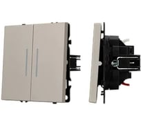 Механизм звонкового выключателя двухклавишный Arlight LED SWT-NOBE-MKR2-SFPL-L-CA кашемир, 1шт 061787(1)