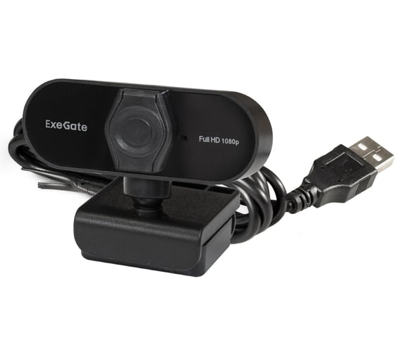 Веб-камера ExeGate Stream C925 FullHD T-Tripod матрица 1 3 2 Мп, 1920x1080, 1080P, 30fps, 4-линзовый объектив, фиксированный фокус, USB, микрофон с шумоподавл 287379