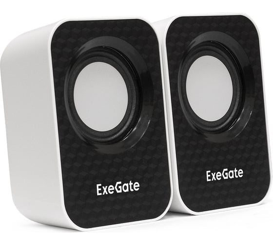 Акустическая система ExeGate 2.0 Disco 170 питание USB, 2x3Вт 6Вт RMS, 100-20000Гц, белый черный, Color Box 287052