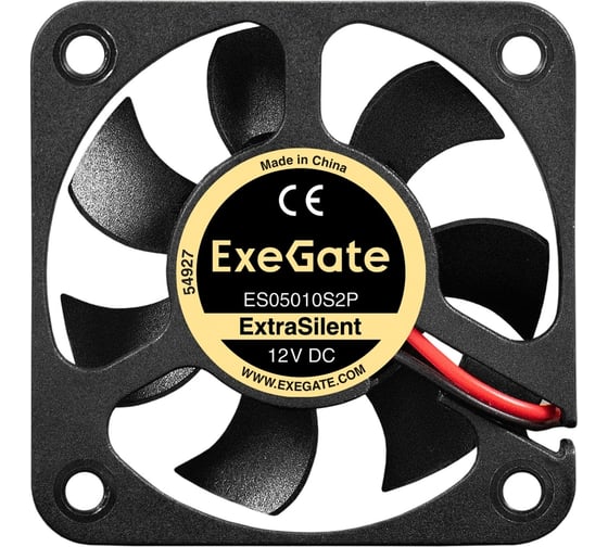 Вентилятор ExeGate 12В DC ExtraSilent ES05010S2P 50x50x10 мм, Sleeve bearing подшипник скольжения, 2pin, 4000RPM, 22dBA 299850