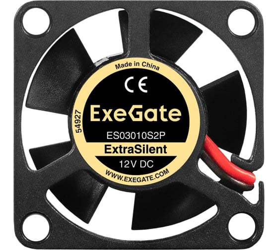 Вентилятор ExeGate 12В DC ExtraSilent ES03010S2P 30x30x10 мм, Sleeve bearing подшипник скольжения, 2pin, 8000RPM, 18dBA 299843