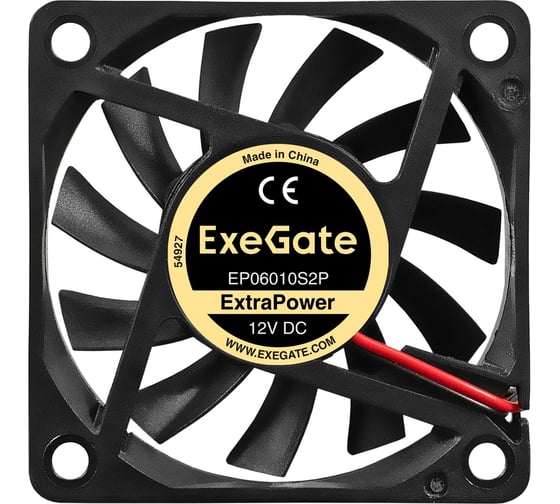 Вентилятор ExeGate 12В DC ExtraPower EP06010S2P 60x60x10 мм, Sleeve bearing подшипник скольжения, 2pin, 3000RPM, 24dBA 299858
