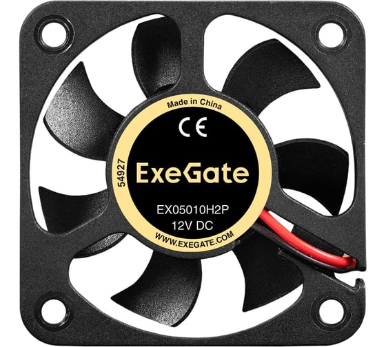Вентилятор ExeGate 12В DC EX05010H2P 50x50x10 мм, Hydraulic bearing гидродинамический, 2pin, 5000RPM, 27dBA 299852
