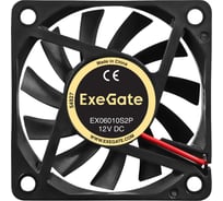 Вентилятор ExeGate 12В DC EX06010S2P 60x60x10 мм, Sleeve bearing подшипник скольжения, 2pin, 2500RPM, 20dBA 299856