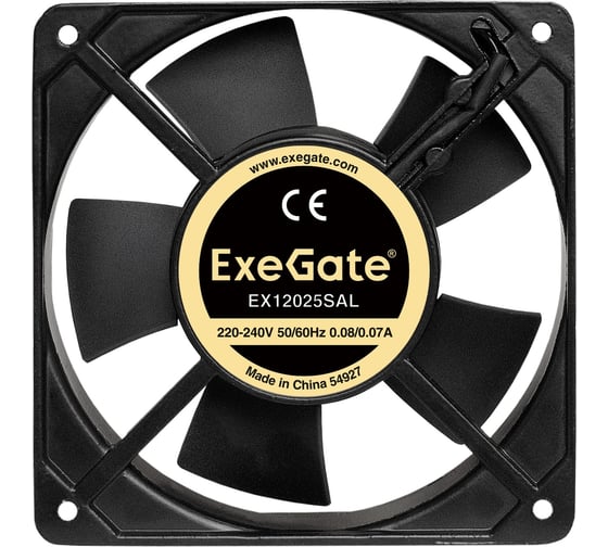 Вентилятор ExeGate 220В EX12025SAT 120x120x25 мм подшипник скольжения клеммы 2100RPM 32dBA 289016
