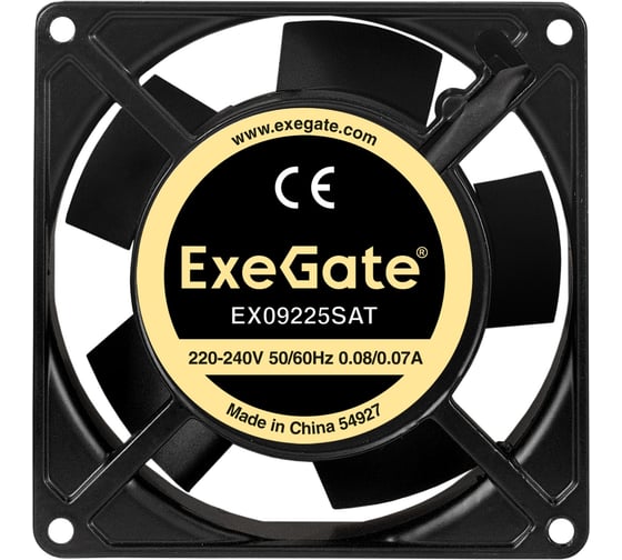 Вентилятор ExeGate 220В EX09225SAT 92x92x25 мм подшипник скольжения клеммы 2500RPM 34dBA 289006