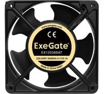 Вентилятор ExeGate 220В EX12038BAT 120x120x38 мм двойной шарикоподшипник клеммы 2700RPM 43dBA 289019