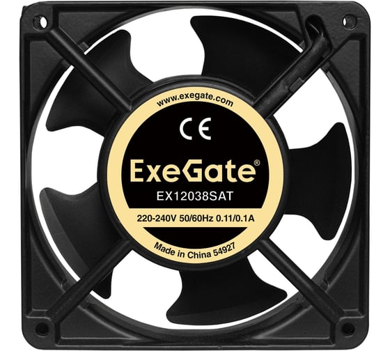 Вентилятор ExeGate 220В EX12038SAT 120x120x38 мм подшипник скольжения клеммы 2600RPM 42dBA 289021