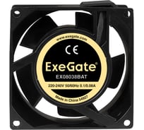 Вентилятор ExeGate 220В EX08038BAT 80x80x38 мм двойной шарикоподшипник клеммы 2500RPM 37dBA 289000