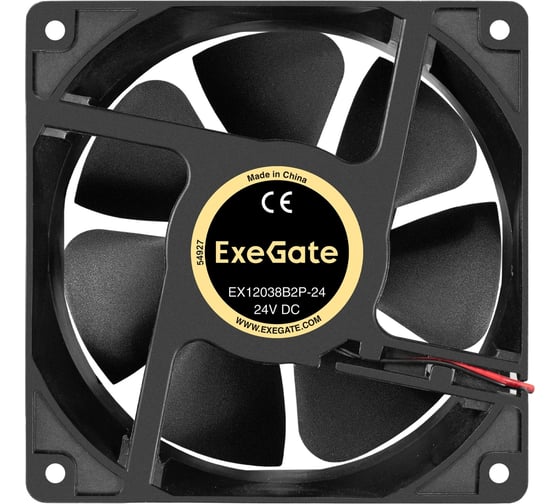 Вентилятор ExeGate 24В DC EX12038B2P-24 120x120x38 мм, 2-Ball двойной шарикоподшипник, 2pin, 3000RPM, 46dBA 297095 1