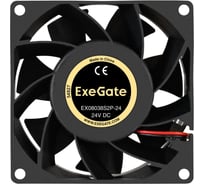 Вентилятор ExeGate 24В DC EX08038S2P-24 80x80x38 мм, Sleeve bearing подшипник скольжения, 2pin, 4500RPM, 43dBA 299911