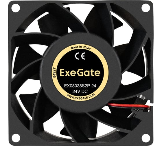 Вентилятор ExeGate 24В DC EX08038S2P-24 80x80x38 мм, Sleeve bearing подшипник скольжения, 2pin, 4500RPM, 43dBA 299911