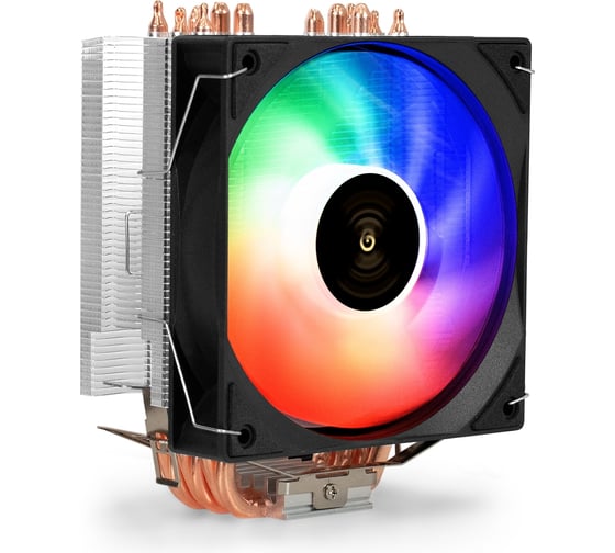 Кулер ExeGate Wizard EXX600-PWM.ARGB Al+Cu, 6 тепл.трубки, LGA775/1150/1151/1155/1156/1200/1700/1851/AM2/AM2+/AM3/AM3+/AM4/AM5/FM1/FM2/754/939/940, TDP 180W, 299609 1