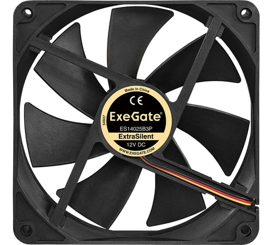 Вентилятор ExeGate ExtraSilent ES14025B3P 140x140x25 мм двойной шарикоподшипник 3pin 1300RPM 24dBA 288928