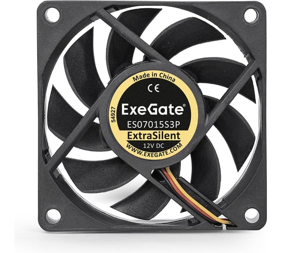 Вентилятор ExeGate ExtraSilent ES07015S3P 70x70x15 мм подшипник скольжения 3pin 2500RPM 23dBA 283371