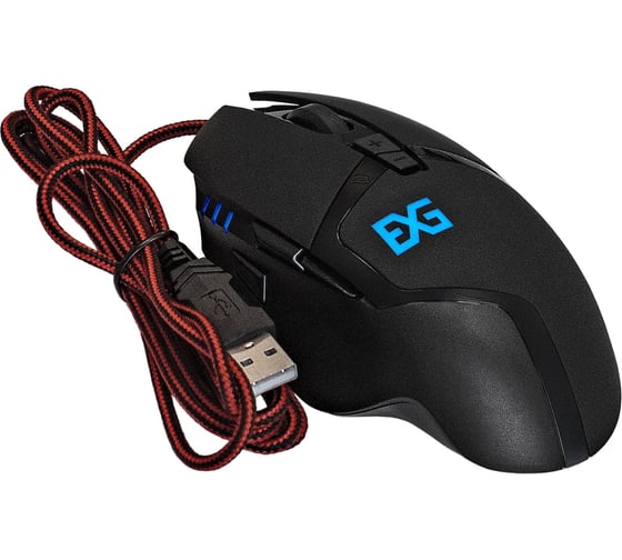 Мышь ExeGate Gaming Standard Laser GML-794 USB, лазерная, 800 1600 2400 3200dpi, 8D, 8 кнопок и колесо прокрутки, длина кабеля 1,5м, черная, подсветка, Color Box 289488