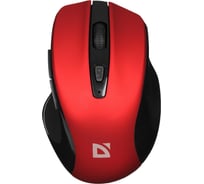Беспроводная оптическая мышь Defender Prime MB-053 красный, 6D, 800-1600dpi, бесшумн 52052