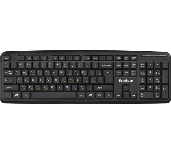 Клавиатура ExeGate Professional Standard LY-331L2 USB, полноразмерная, влагозащищенная, 104кл., Enter большой, длина кабеля 2,2м, черная, Color Box 279938