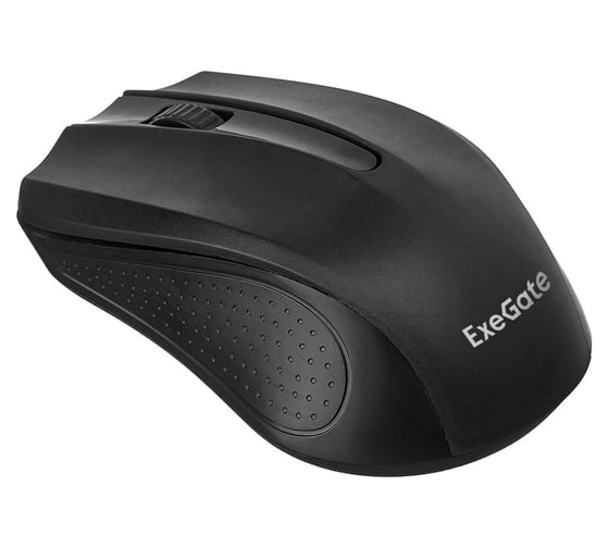 Беспроводная мышь ExeGate Professional Standard SR-9023 радиоканал 2,4 ГГц, USB, оптическая, 1200dpi, 3D, 3 кнопки и колесо прокрутки, черная, Color Box 279045
