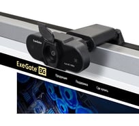 Веб-камера ExeGate BlackView C615 FullHD Tripod матрица 1 3 2 Мп, 1920x1080, 1080P, 30fps, 4-линзовый объектив, шторка, USB, фиксированный фокус, микрофон с ш 287388