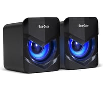 Акустическая система ExeGate Color Box 2.0 Accord 200 питание USB, 2x3Вт 6Вт RMS, 60-20000Гц,цвет черный, синяя подсветка 289685