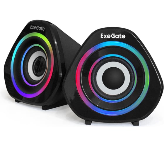 Акустическая система ExeGate Color Box 2.0 Accord 210 питание USB, 2x3Вт 6Вт RMS, 60-20000Гц, цвет черный, RGB подсветка 289680 1