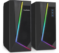 Акустическая система ExeGate Color Box 2.0 Accord 240 питание USB, 2x3Вт 6Вт RMS, 60-20000Гц, цвет черный, RGB подсветка 289688