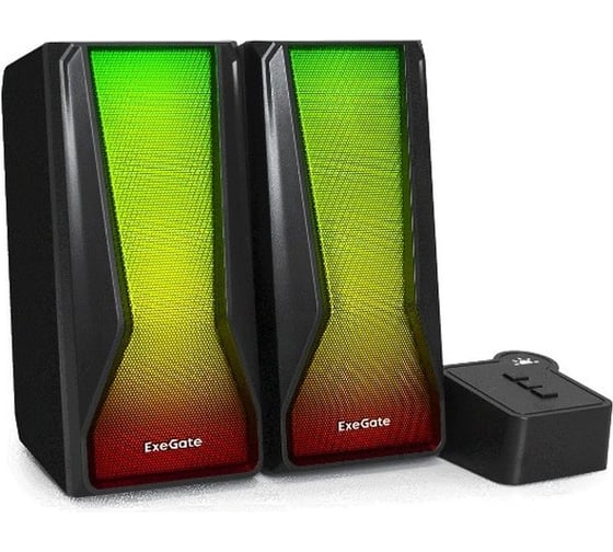 Акустическая система ExeGate Color Box 2.0 Accord 230 питание USB,Bluetooth, 2x3Вт 6Вт RMS, 60-20000Гц, цвет черный, RGB подсветка 289687 1