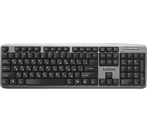 Клавиатура ExeGate Professional Standard LY-401 USB, полноразмерная, влагозащищенная, 104кл., Enter большой, длина кабеля 1,35м, серебристый корпус, Color Box 26 264086